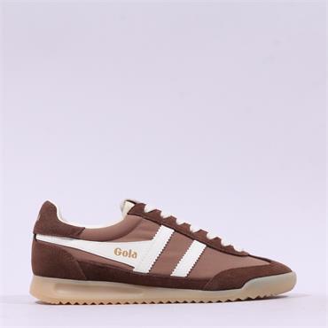Gola Firefly Retro T Toe Nylon Trainer - Otter Brown White